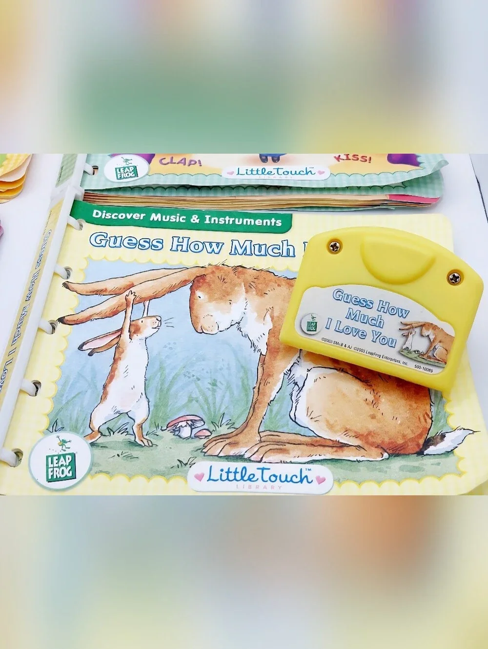 Vintage‎ LeapFrog LittleTouch LeapPad Bundle Pink 5 Books 4 Cartridges Puppet